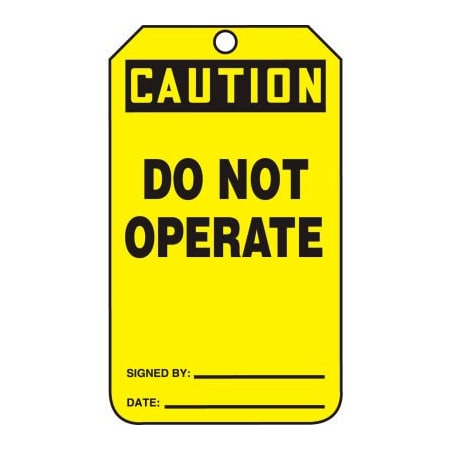 Accuform Accuform Caution Do Not Operate Tag, RP-Plastic, 25/Pack MDT621PTP